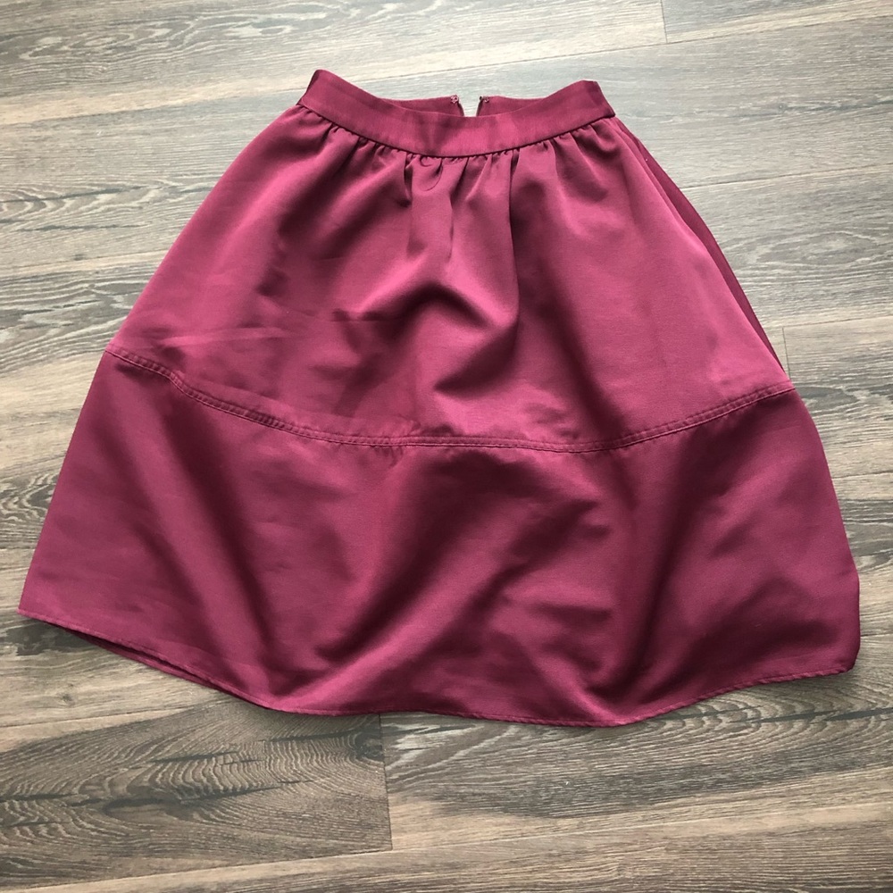 Maroon tea length skirt